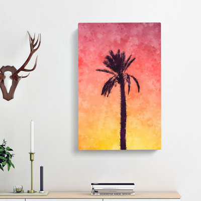 Summertime Palm Tree - Wrapped Canvas Painting