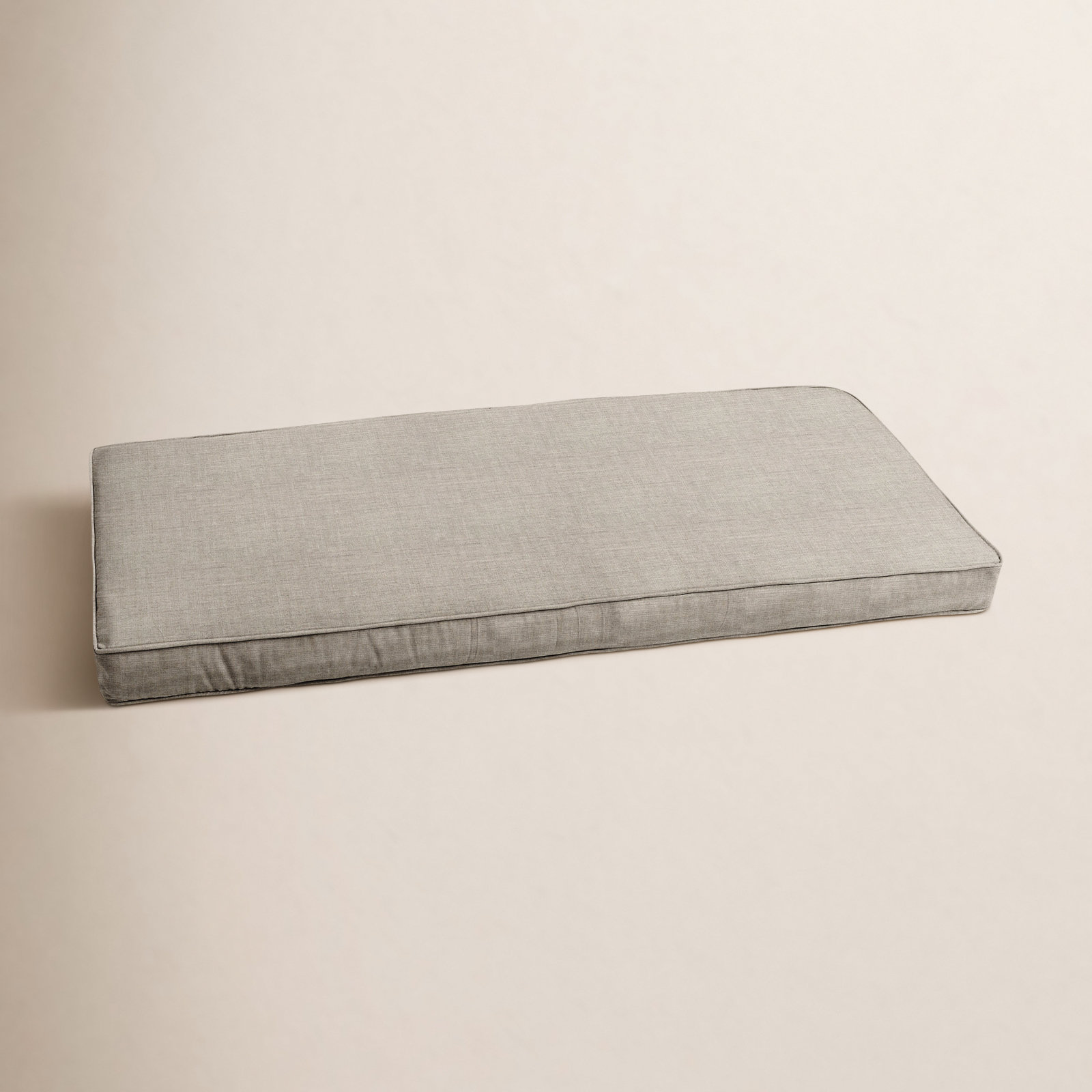 Sunbrella® Bench Cushion, Cast Silver Sunbrella® Plainweave, 48" W  x 17" D