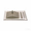 Comptoir de meuble-lavabo simple rectangulaire 32 po x 18 po blanc avec 1 trou de robinet et trop-plein (lavabo seulement), comptoir gauche spacieux pour un rangement pratique maximum