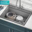 Évier de cuisine à simple cuve à montage sur plan en granite 28 po KRAUS Bellucci avec accessoires-86781491-86781489