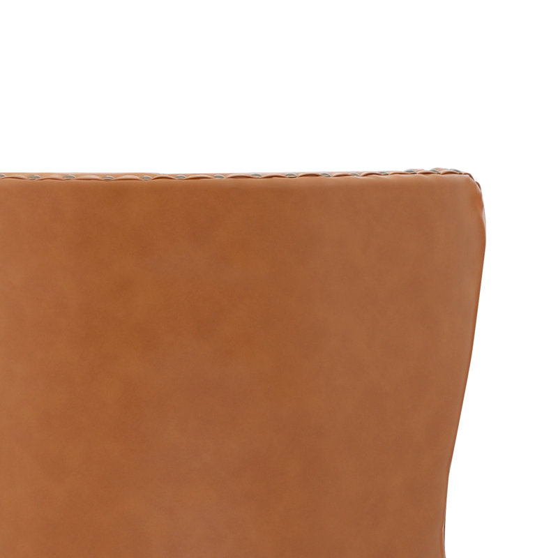 Tabouret de comptoir pivotant de 26 po avec structure en bois massif Lexys, Orange