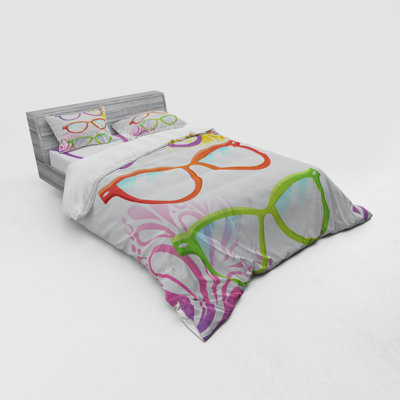 Ensemble de housse de couette en microfibre multicolore Indie