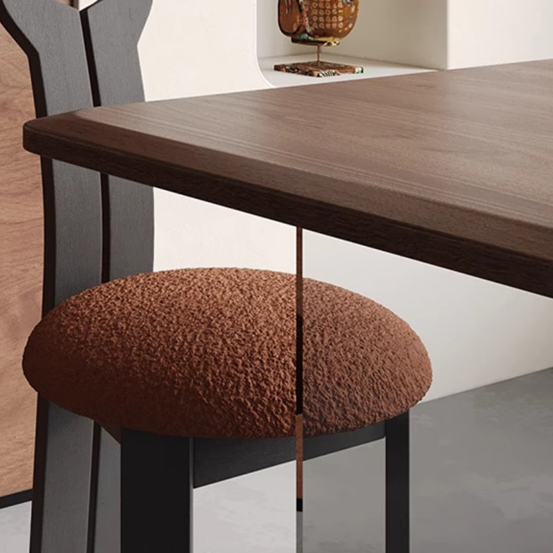 Table de salle à manger en noyer noir avec pieds en acrylique, H 29,53 po x L 78,74 po x l 35,43 po
