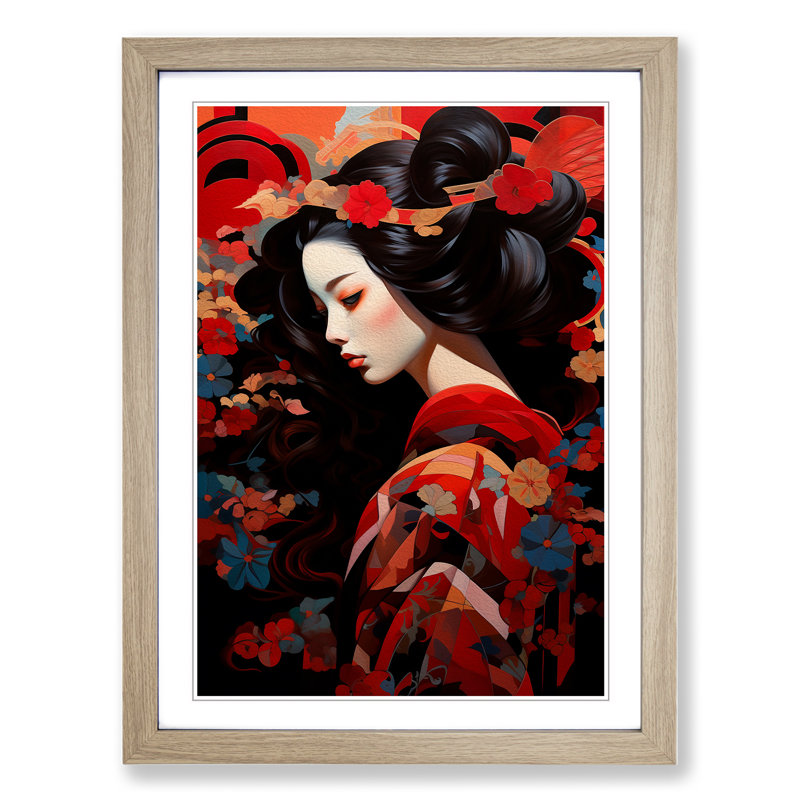 Single Picture Frame Print on Wood, 64cm H x 46cm W, Oak Framed