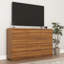Commode double à 12 tiroirs, coffre de rangement moderne en bois, noyer