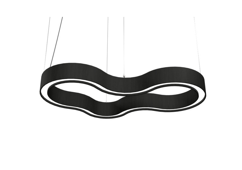 1 - Light LED Pendant, 4.72" H x 31.5" W x 17.32" D, Charcoal