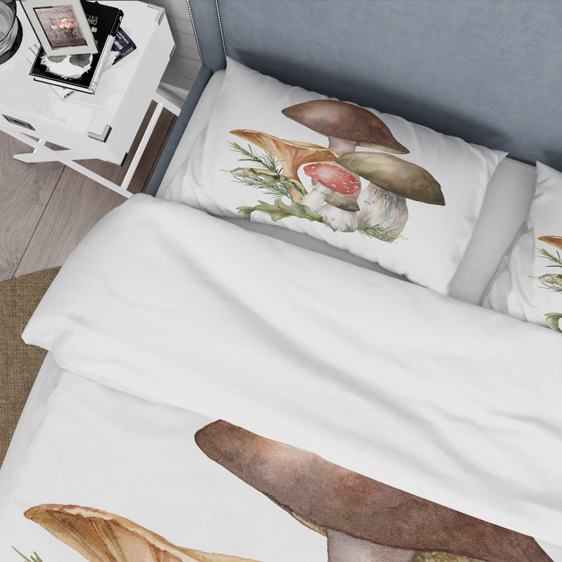 Ensemble de housse de couette en microfibre brun / rose / blanc / gris, Housse de couette pour grand lit + 2 taies décora