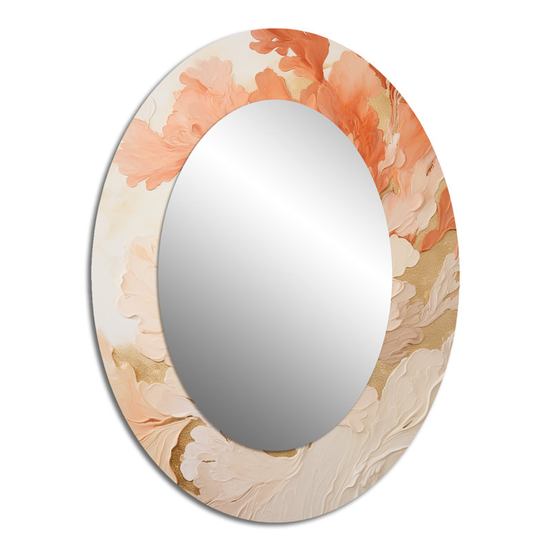 Miroir mural rose et blanc Coastal Coral Collage III - Crème, 40 po x 30 po