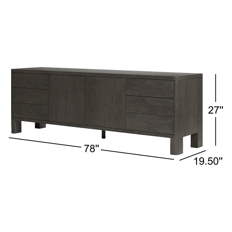 Noeline Media Console TV Stand, Black
