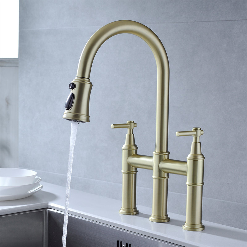 Kozart Pull Down Kitchen Faucet, Gold