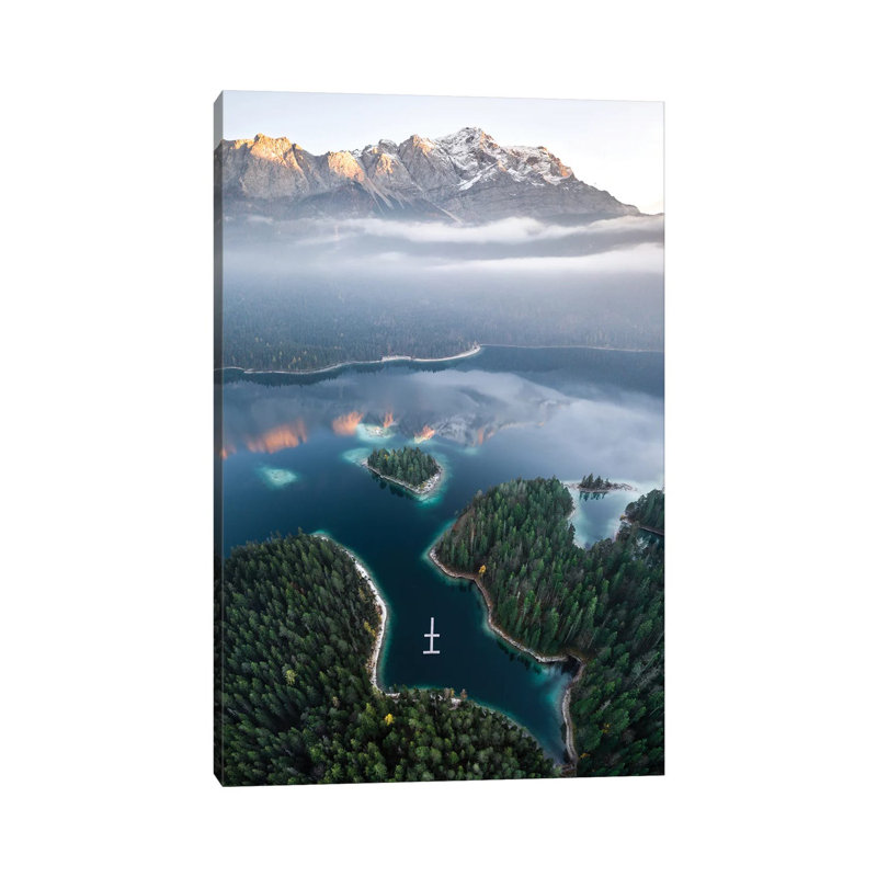 Fire At The Lake 1 Piece Wrapped Canvas Wall Art, 20.32 cm H x 30.48 cm W