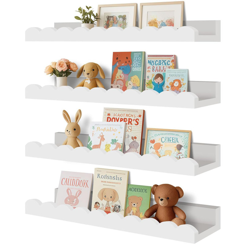 Tablettes flottantes, 4 pièces, blanc