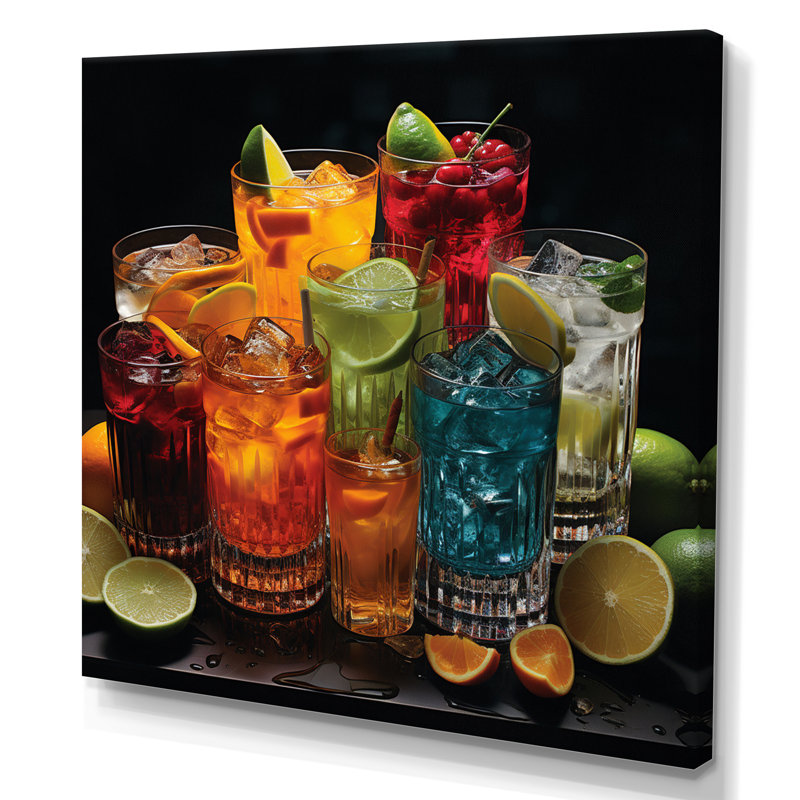 Cocktail Impression III, H 24 po x l 24 po x P 1 po, Toile tendue