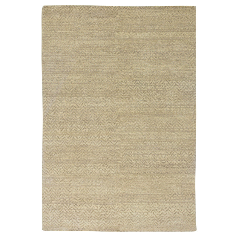 Hand Knotted Wool Area Rug in Birch