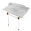 Lavabo console en marbre de Carrare de 36 po avec pieds en acrylique Kingston White LMS36MA6 Pemberton, marbre blanc / nickel poli-72887957