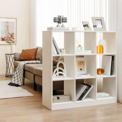 Modern 9-Cube Bookcase With 2 Anti-Tipping Kits For Books Toys Ornaments