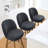 26" Mid Century Modern Counter Height Bar Stools Set of 3, 360° Swivel Barstools with Solid Wood Legs, Island Chairs with Backrest-1165275139-1160884608