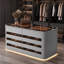Vitrine à bijoux en bois manufacturé gris avec compartiments de rangement de type tiroir-1681307939