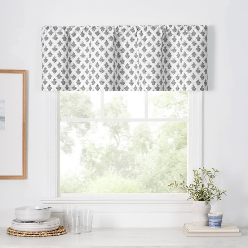 Milsap Tailored Curtain Valance, Black