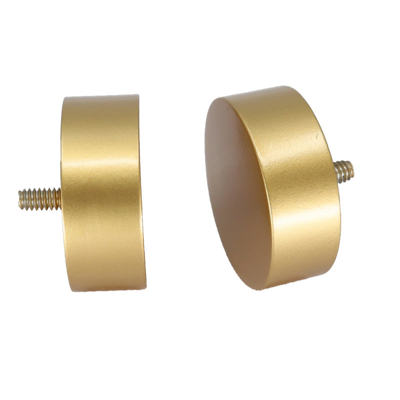 Royal Gold Metal Curtain Rod with Vico End Cap Finial, 48"-84"
