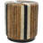 Sanjaya Banana Leaf Handmade Linear Wrapped Side End Brown Accent Table with Cream and Black Stripes-978137544