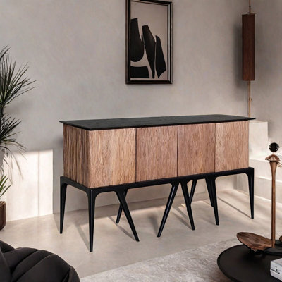 Armoire d'appoint en bois massif Light Luxury Retro