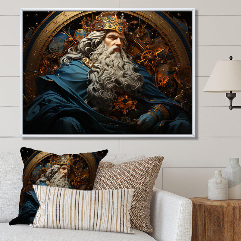 «Solomons saphir monarque de l'Israel antique I», reproduction sur toile, Cadre naturel flottant, 12" H x 20" W
