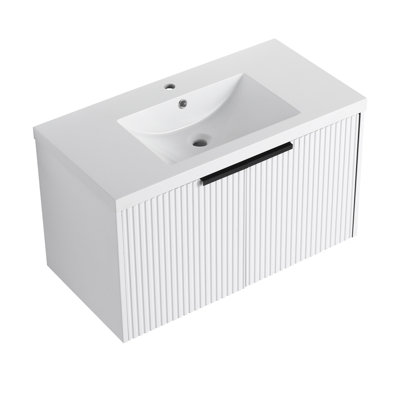 Meuble-lavabo mural 36 po avec lavabo en résine