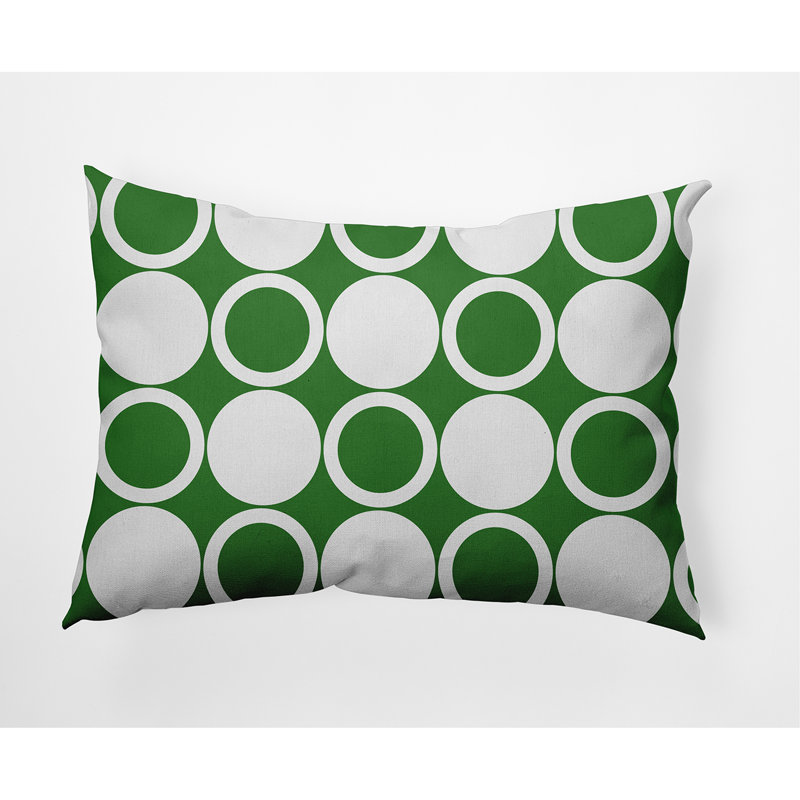  Housse de coussin rectangulaire en coton et insert, Vert