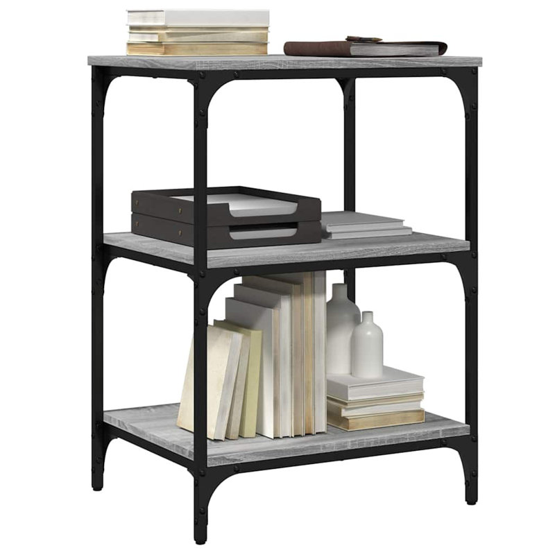 Printer Stand 3-Tier 19.7"X16.1"X29.5" Engineered Wood, Gray Sonoma