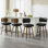 Tabouret de comptoir pivotant rembourré avec structure en bois