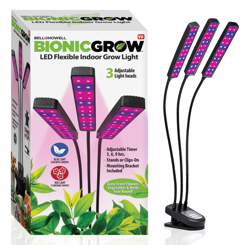 Multicolor 24-LED Adjustable Indoor Grow Lamp with Flexible Arms