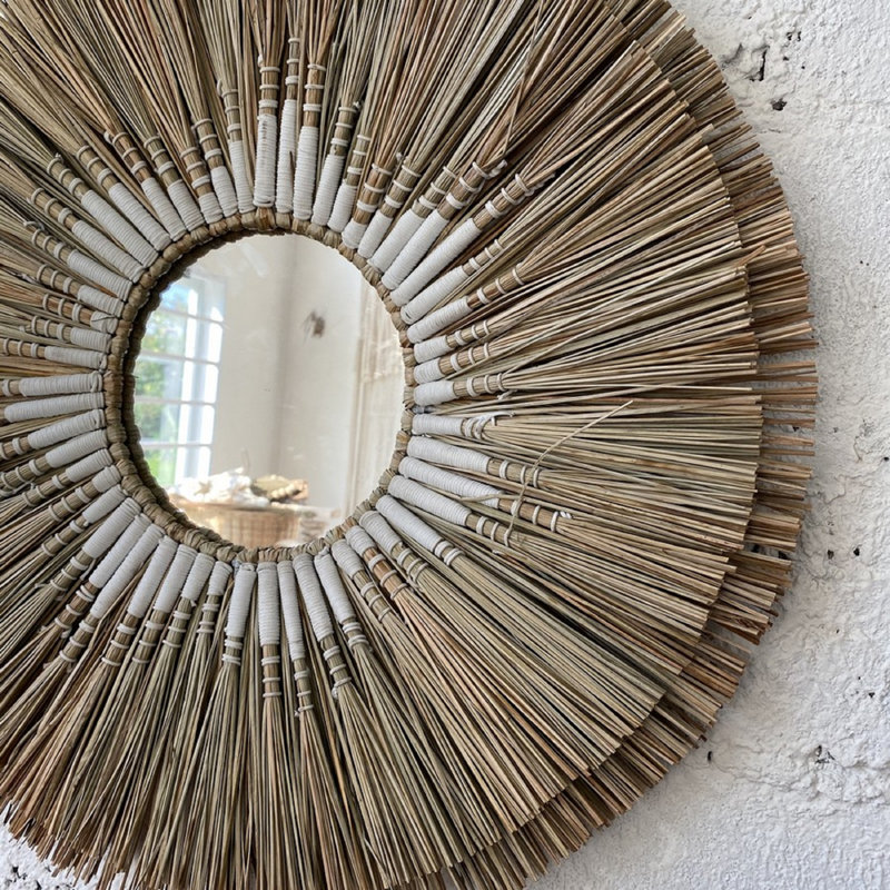 Solomons Flat Rattan Mirror, 24" x 24"