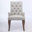 Chaise d'appoint en chenille avec pieds et accoudoirs courbés en bois-248549267