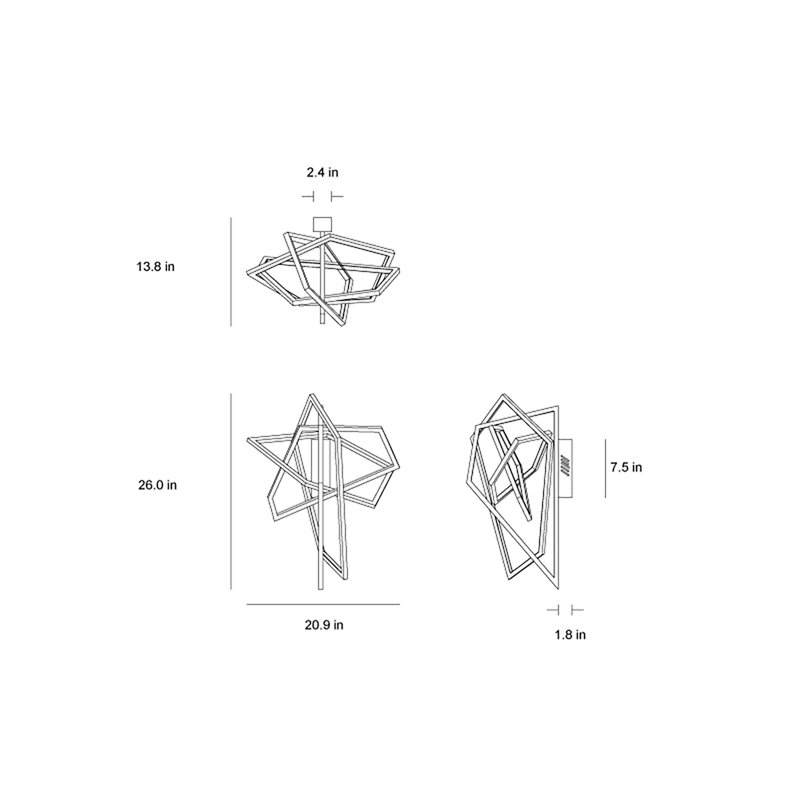 Apolo Wall Sconce, Dark Matt
