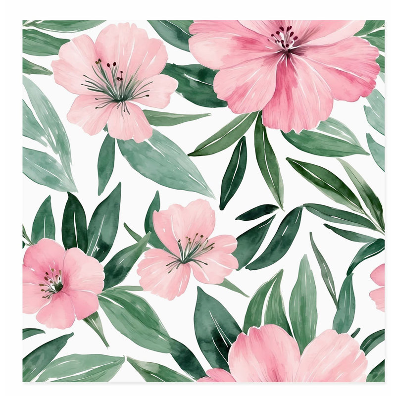 Impression florale sans cadre, H 10 po x l 10 po