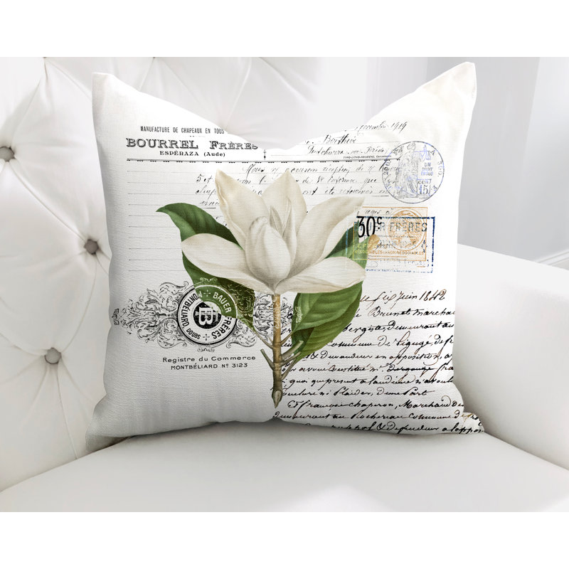  Housse de coussin en coton Aurelie, L 15 po x H 15 po, Blanc