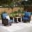 Swivel Wicker Outdoor Lounge Chair With Side Table-106891285