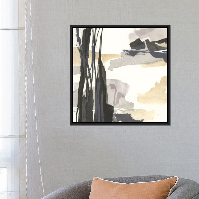 «Placid III», reproduction sur toile, H 18 po x l 18 po x P 1,5 po, Toile avec cadre noir, Pas de tapis