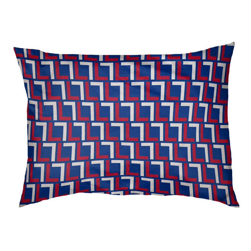 Coussin Foucault, Très grand (l 50 po x P 40 po x H 6 po), Bleu / rouge / blanc