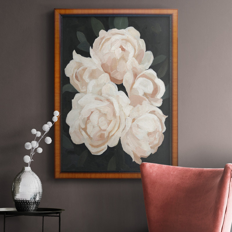 Toile encadrée de qualité supérieure d'UA CH Nighttime Flora II - prête à être accrochée, H 20 po x l 16 po