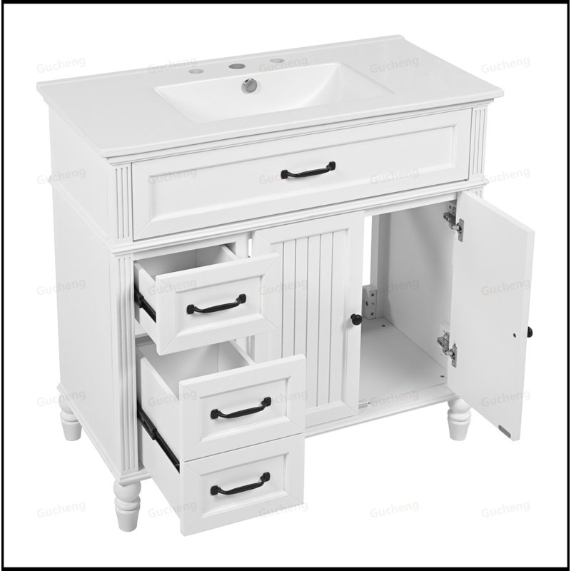 Meuble-lavabo 36 po avec lavabo, Blanc