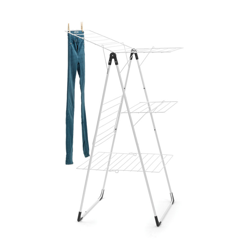 HangOn Metal Foldable Gullwing Drying Rack, White