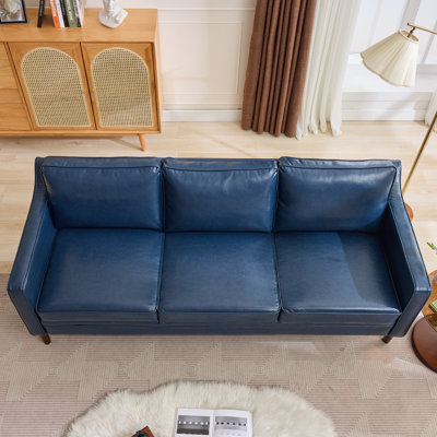 Barton 80.31'' Faux Leather Square Arm Sofa