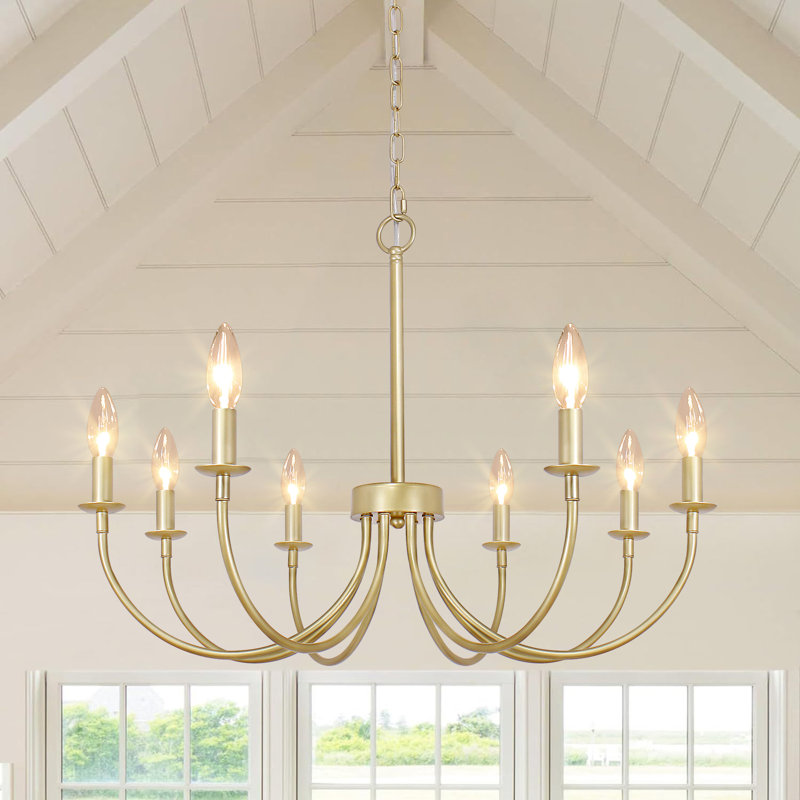 Lustre classique / traditionnel à 8 lumières à intensité variable Krustina, Or