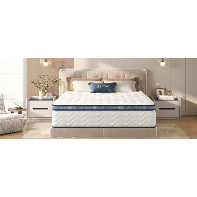 Matelas hybride, ressorts ensachés individuellement, fermeté moyenne, 10", Grand lit