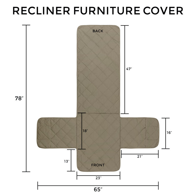 Housse pour canapé à coussins carrés/rectangulaires, Polyester / coton brun clair, H 78 po x l 65 po