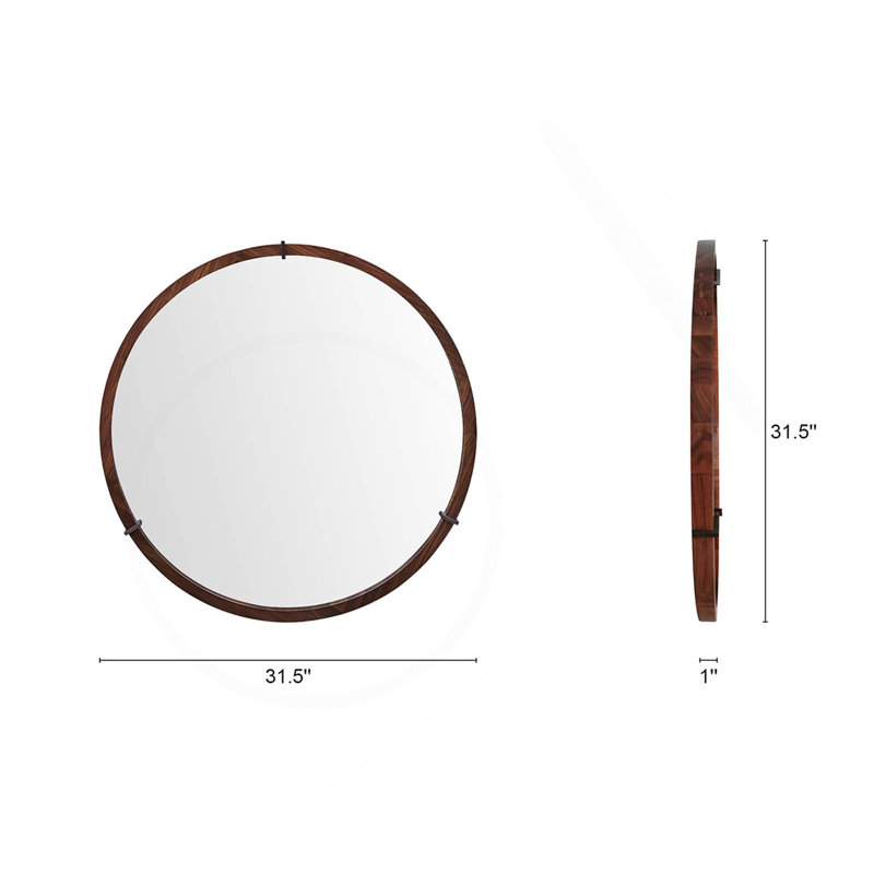 Miroir d'appoint mural Mid-Century 31,5 po Hausen