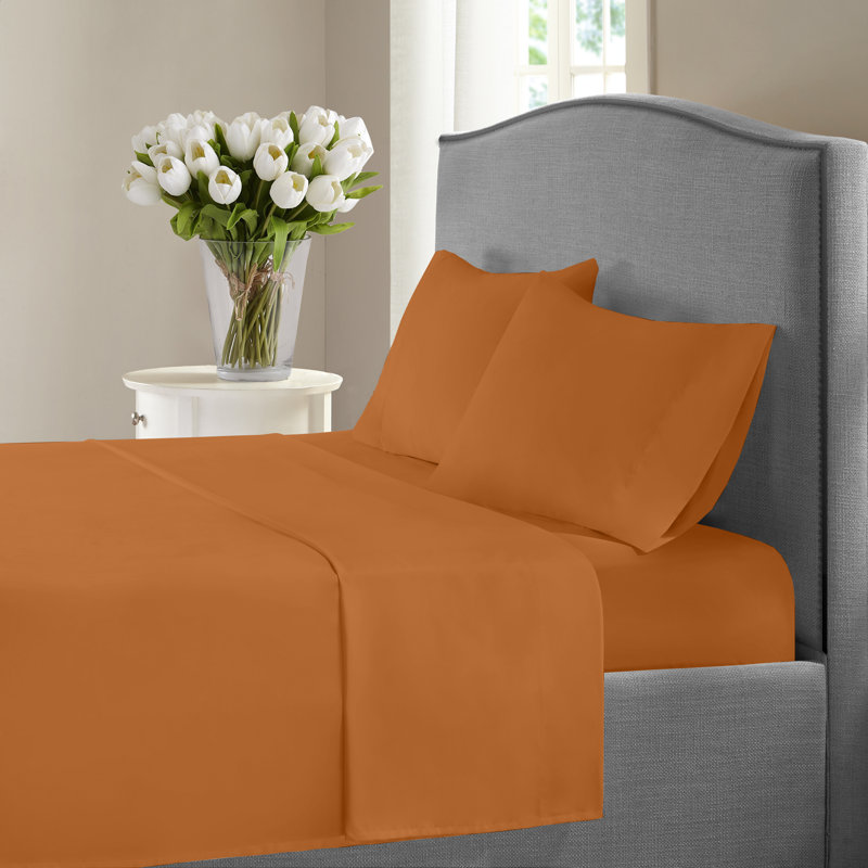 Ensemble de draps unis 100% coton à densité de tissage 1200 fils United Collection, Épice, Double