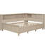 Lit de jour en bois de lait blanc antique avec 3 tiroirs et tablettes de rangement, construction pour une utilisation à long terme, options pleine grandeur et tiroirs-2007786875